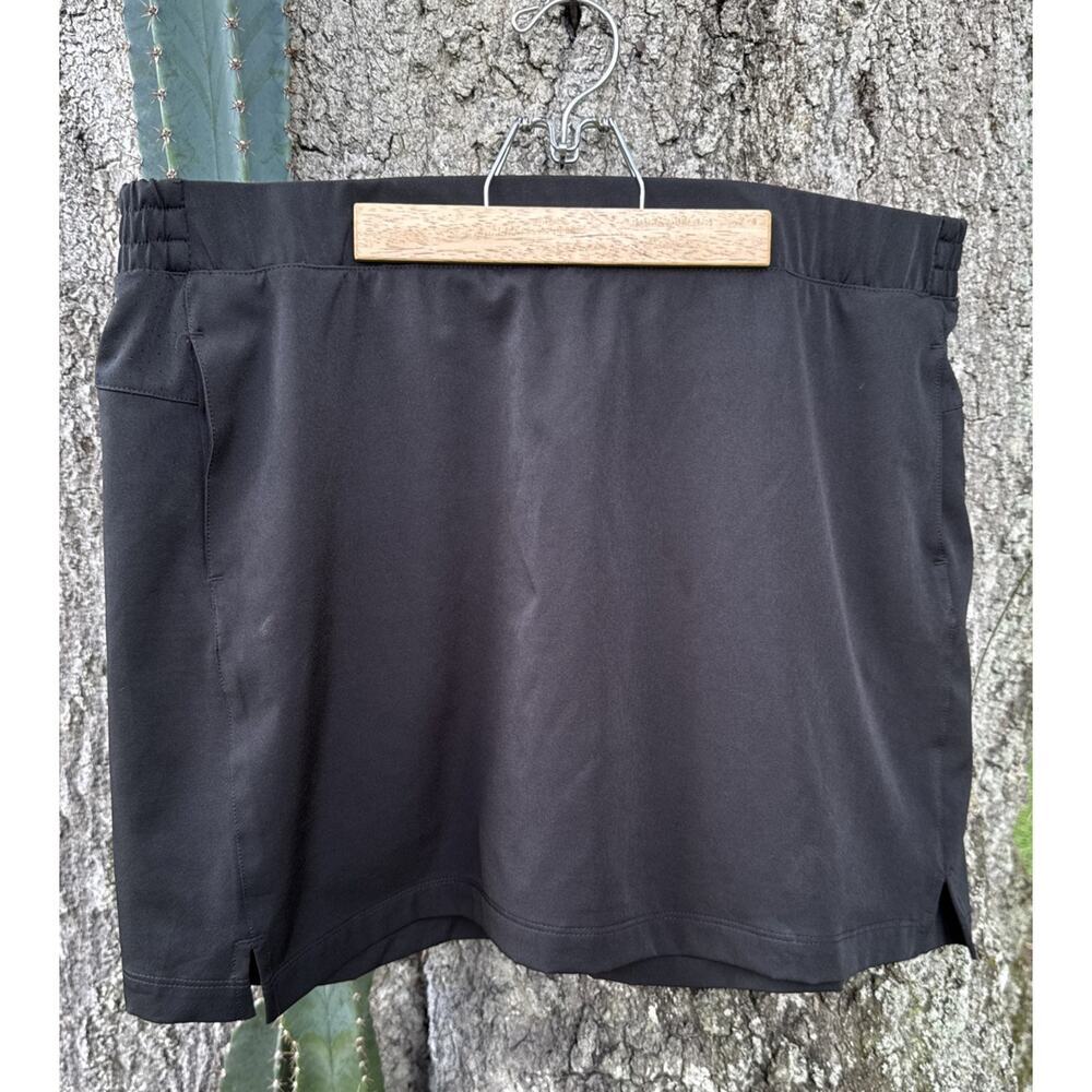 Lady Hagen Size XXL Black Sporty Golf Skort Skirt Active Pockets Stretchy Waist
